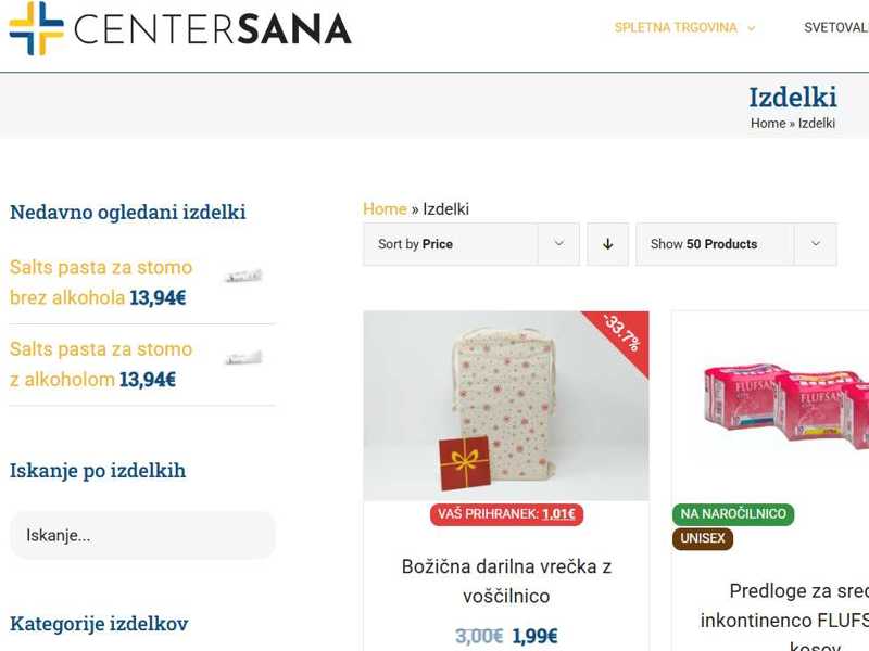 spletna trgovina z medicinskimi pripomočki